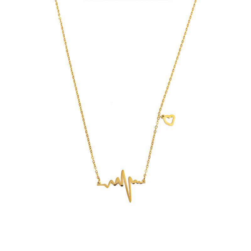 Women's Temperament Fashion Heartbeat EKG Necklace