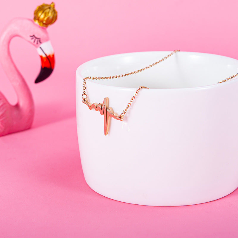 Women's Temperament Fashion Heartbeat EKG Necklace
