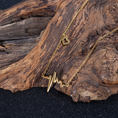 Women's Temperament Fashion Heartbeat EKG Necklace