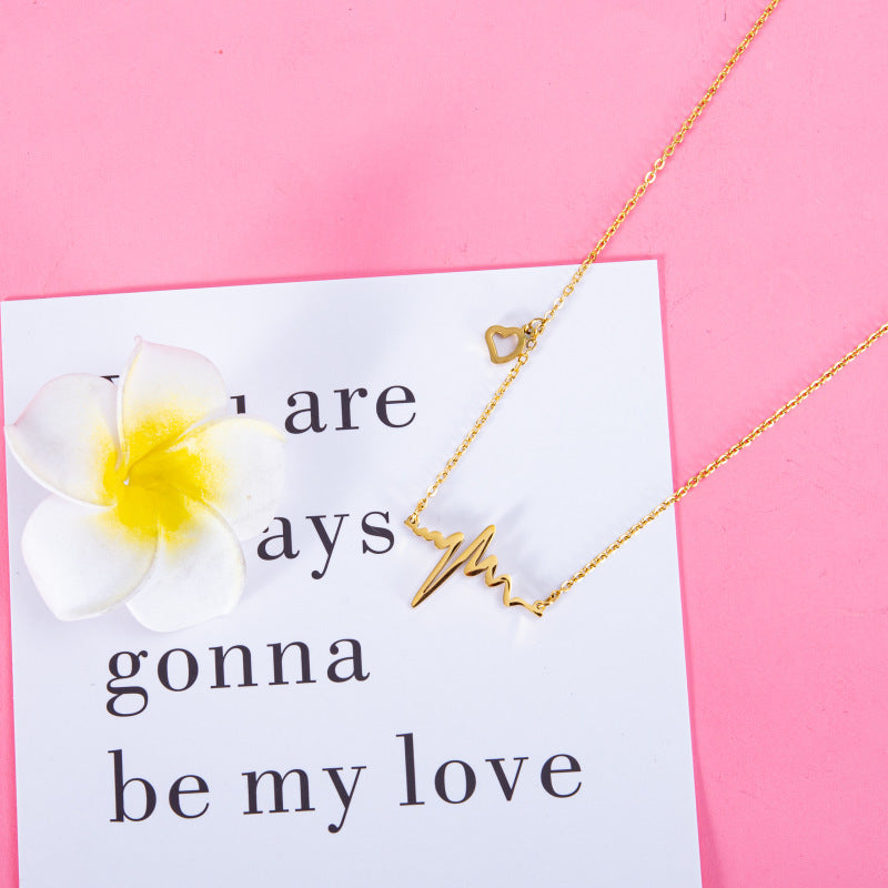 Women's Temperament Fashion Heartbeat EKG Necklace
