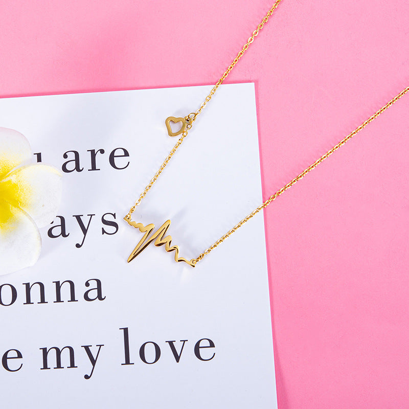 Women's Temperament Fashion Heartbeat EKG Necklace